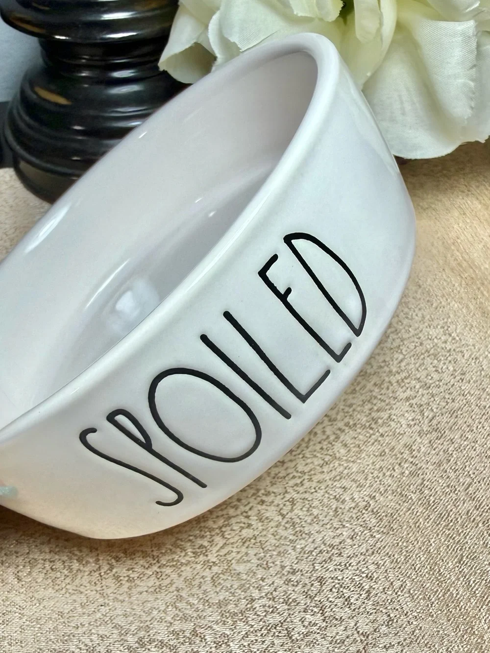🆕Rae Dunn SPOILED Ceramic Pet Bowl
